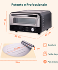 Forno Pizza Elettrico con Pietra Refrattaria e Pala Acciaio 33x26cm
