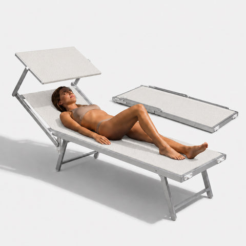 Lettino prendisole in alluminio con portata 150 kg