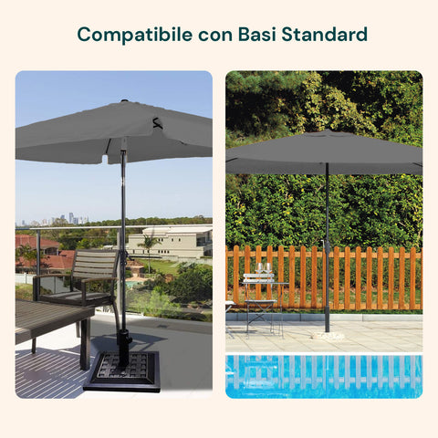zendea ombrellone da giardino 3x3 regolabile con snodo inclinabile e carrucola ean 8015361595395