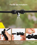 Kit Irrigazione a Nebulizzazione 15 m per Piante, Gazebo e Giardino