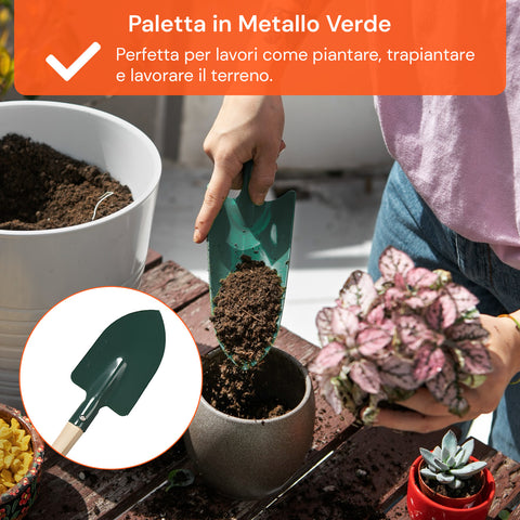 zendea set giardinaggio 6 pezzi con borsa 30x20x15cm e guanti completo per esterni ean 8015361456313