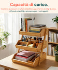 avilia home organizer multiuso in legno di bambu a 3 ripiani per cucina e bagno struttura traspirante 30x33x41 cm portata 8kg ean 8052879011283
