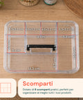 avilia home organizer per farmaci trasparente a 2 livelli con maniglia e chiusura a clip 8 scomparti superiori 235x17x135 cm ean 8052879011375