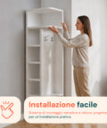 avilia home scaffale angolare in mdf bianco a 7 livelli 180x30x30 cm ad alta capacita di carico ean 8052879010286