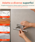 avilia home set 5 accessori bagno adesivi grigio in acciaio inox portata 25kg completo di porta rotolo e ganci per asciugamani ean 8052879012020