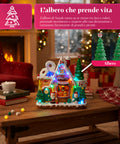 saint joy villaggio di natale animato northlight con luci led musica e albero rotante ean 8050043127457