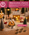saint joy villaggio natalizio 30 pezzi in resina con casette luminose e neve ean 8050043127969