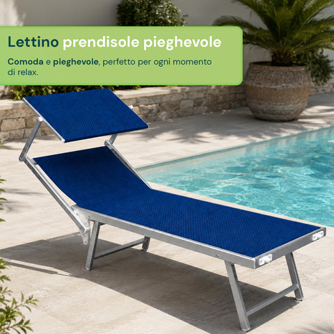 Lettino prendisole chiuso e compatto, salvaspazio