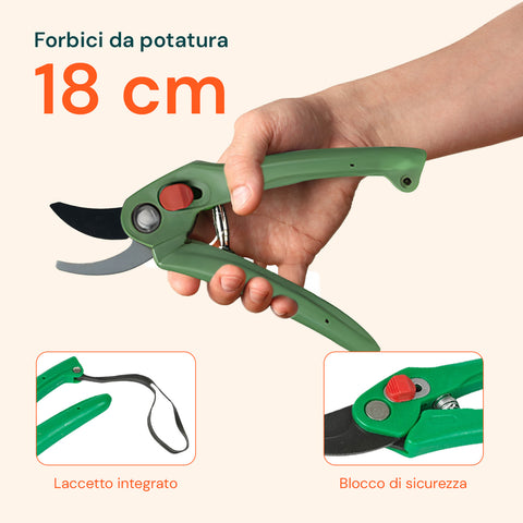 zendea set giardinaggio 6 pezzi con borsa 30x20x15cm e guanti completo per esterni ean 8015361456313