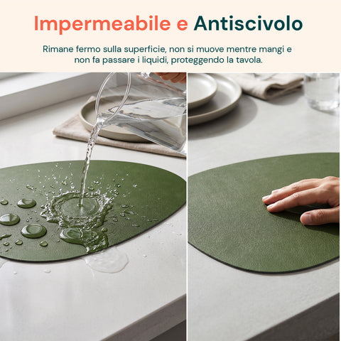avilia home set 12 pezzi tovagliette americane e sottobicchieri reversibili in similpelle pvc impermeabile e antiscivolo 41x34 cm ean 8052879011221