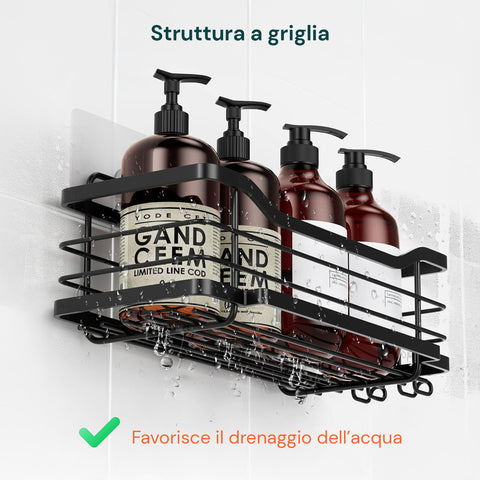 avilia home set 2 mensole adesive da parete in acciaio nero per bagno e cucina ean 8052879010668