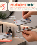 avilia home set 5 accessori bagno adesivi grigio in acciaio inox portata 25kg completo di porta rotolo e ganci per asciugamani ean 8052879012020