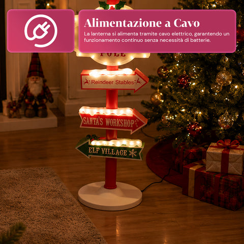 saint joy lanterna natalizia con luci led effetto neve e insegna polo nord ean 8050043127921
