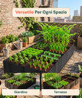 zendea orto rialzato in tessuto 480l con 8 scomparti in acciaio inox 304 182x91 cm per verdure e piante e pronto alluso ean 8050030810515