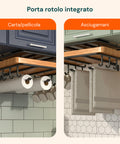 avilia home mensola sottopensile cucina con ganci e porta rotolo salvaspazio ean 8052879010828