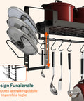 avilia home organizer da parete con 12 ganci per pentole coperchi e utensili set 2 ean 8052879011047