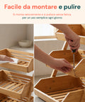 avilia home organizer multiuso in legno di bambu a 3 ripiani per cucina e bagno struttura traspirante 30x33x41 cm portata 8kg ean 8052879011283