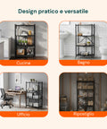 avilia home scaffale mobile pieghevole 4 livelli con ruote girevoli bloccabili ean 8052879010484
