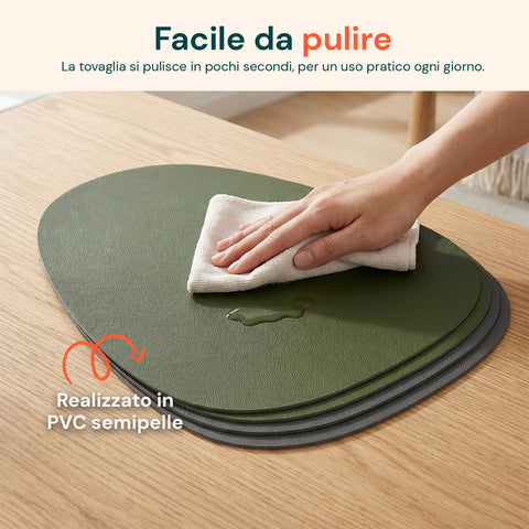 avilia home set 12 pezzi tovagliette americane e sottobicchieri reversibili in similpelle pvc impermeabile e antiscivolo 41x34 cm ean 8052879011221
