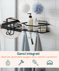 avilia home set 2 mensole adesive da parete in acciaio nero per bagno e cucina ean 8052879010668