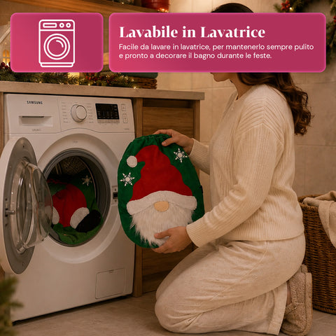 saint joy copriwater natalizio set 2 pezzi babbo natale con tappeto verde ean 8050043128034