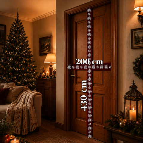saint joy fiocco natalizio xxl effetto velluto con nastro decorativo 430x200 cm ean 8050043128119