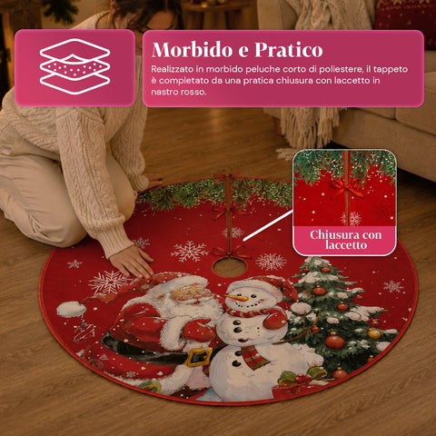 saint joy copri base albero di natale a120 cm in peluche 4 fantasie ean 8050043128331