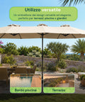 zendea ombrellone da giardino ovale xxl 400x200 in acciaio al carbonio e telone in poliestere altezza 275m base non inclusa ean 8050030810942