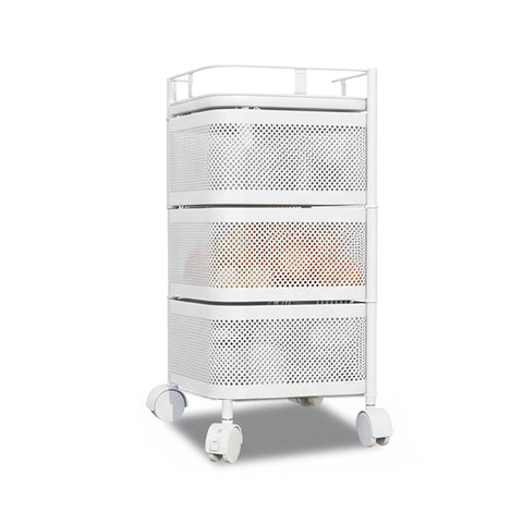 avilia home carrello multiuso richiudibile quadrato salvaspazio con ruote organizer con cestelli 345 ripiani nero o bianco ean 8052879012259