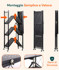 avilia home scaffale mobile pieghevole 4 livelli con ruote girevoli bloccabili ean 8052879010484