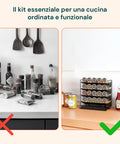 avilia portaspezie estraibile da armadietto con 20 barattoli in vetro ed etichette ean 8056819053562
