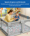 keiki box pieghevole per bambini con 100 palline e 4 anelli area gioco sicura ean 8056590110027