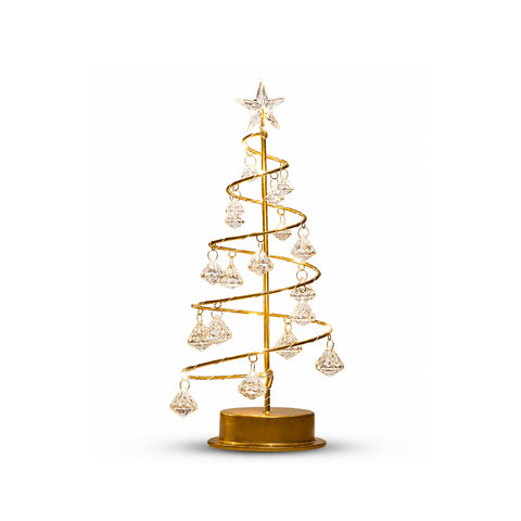 saint joy albero di natale luminoso da tavolo con filo di rame e cristalli ean 8050043128287
