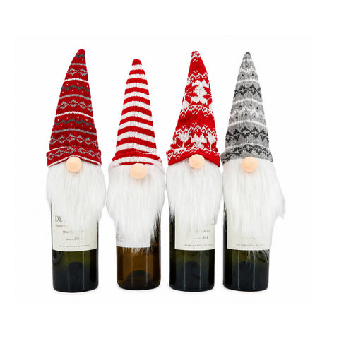 saint joy copribottiglia natalizio gnomi set 4 pezzi con cappello in lana ean 8050043127945