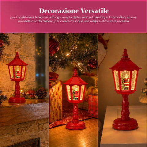 saint joy lampada natalizia con neve luci led e musica usb 2 colori ean 8050043128195