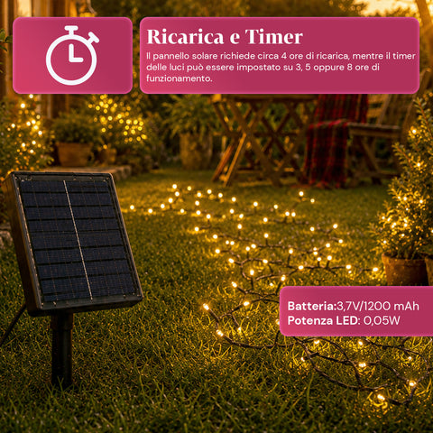 saint joy luci natalizie da esterno solari con telecomando 4 lunghezze ean 8050043128454
