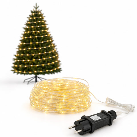 saint joy tubo luminoso led 10 m con 180 led bianco caldo e 8 giochi di luce ean 8050043128553