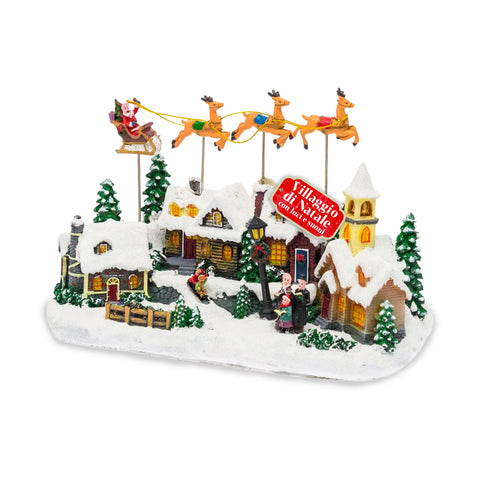 Animiertes Weihnachtsdorf Frostvale mit LED-Beleuchtung, Musik und fahrendem Schlitten