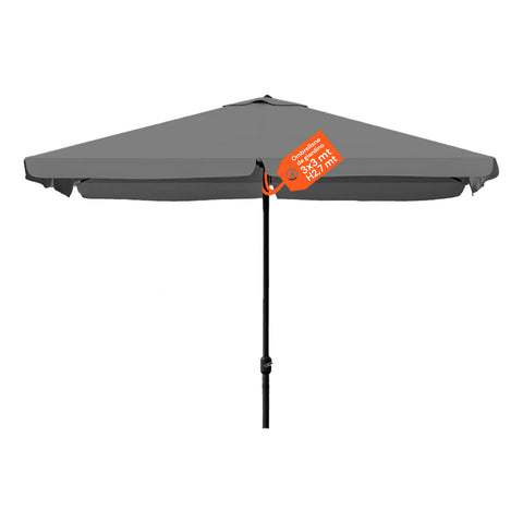 Gartenschirm 3x3 verstellbar mit Knickgelenk und Seilzug