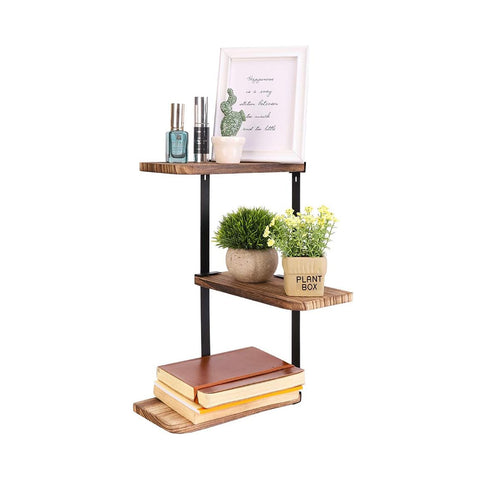 Wandregal 3 Ablagen je 3kg max. – Rustikaler Stil mit modularem Design
