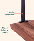 Scaffale a Muro 3 Ripiani da 3Kg Max – Stile Rustico con Design Modulare