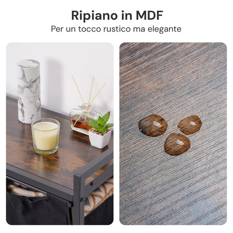 Avilia Mobile Portabiancheria  Struttura in Acciaio con 3 Cestini Estraibili e Ripiano in MDF Salvaspazio Multiuso 114L Ean 8056819050721