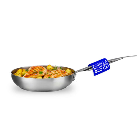 Hohe, ausgestellte Aluminiumpfanne mit Edelstahlgriff – Verschiedene Größen