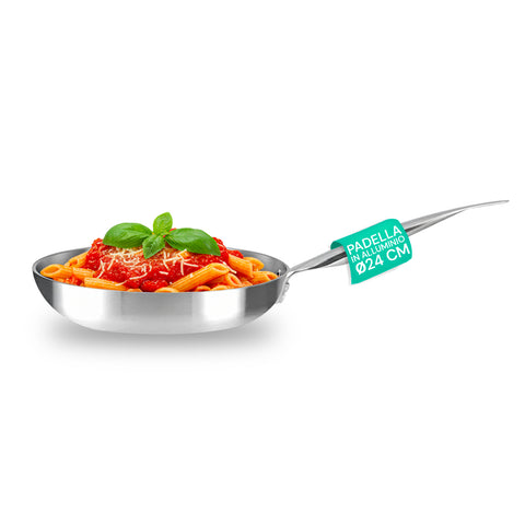 24 cm Pfanne aus 100 % recyceltem Aluminium mit Induktionsboden