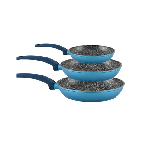 Avilia Padelle Antiaderenti Gaia Alluminio Blu con Fondo a Induzione Set 3 Pezzi 18-22-26cm con Manico Ergonomico Ean-8056819042856