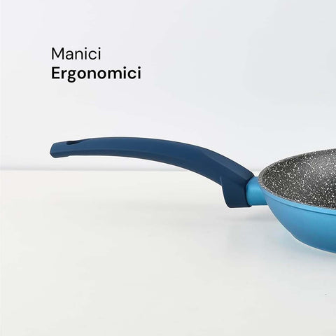 Avilia Padelle Antiaderenti Gaia Alluminio Blu con Fondo a Induzione Set 3 Pezzi 18-22-26cm con Manico Ergonomico Ean-8056819042856