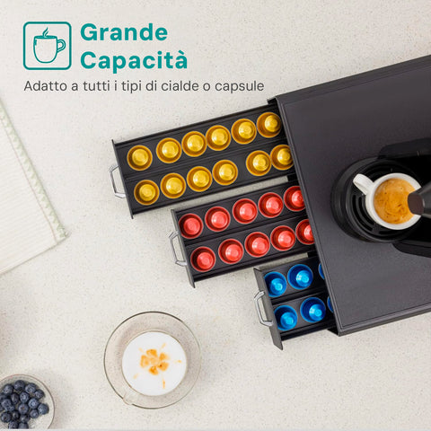 Avilia Portacapsule e Cialde con 3 Scomparti fino a 56 Capsule Design Moderno Ean 8056819052619