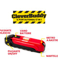 Strumento Multifunzione 17 in 1 Compatto con Luce, Cacciavite, 12 punte, Metro, Martello e Livella Ean-8717931725507