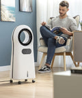Wintem Ventilatore Raffrescatore Hurricane 110W Funzione Anionica, Timer 8h, Flusso 360° con Serbatoio 3,5L, LED Display e Telecomando  Ean-8052286431735