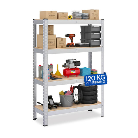 Modulares Regal mit Metallrahmen und 4-5 robusten MDF-Böden